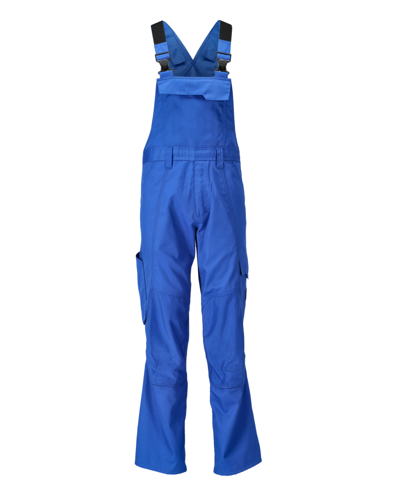 MASCOT® ACCELERATE Latzhose mit Knietaschen, blaue Arbeitslatzhose mit verstellbaren Trägern und Taschen, Modell 76C48