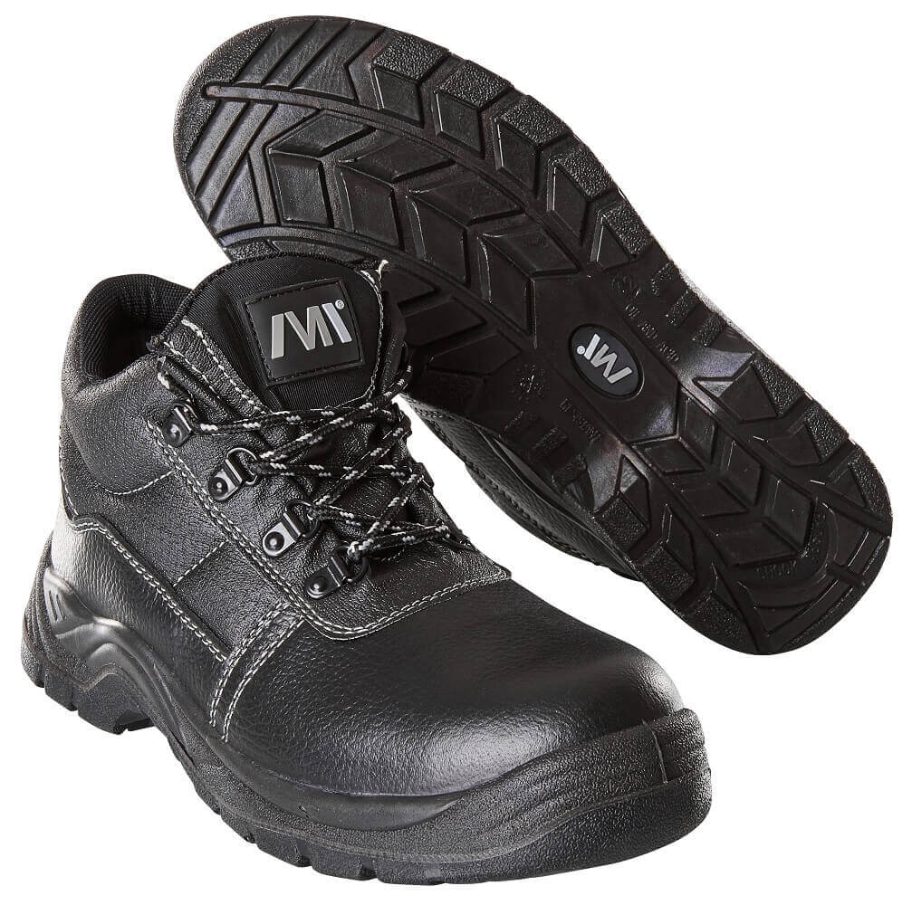 Schwarze MASCOT® FOOTWEAR Sicherheitsstiefel mit Schnürverschluss, Stahlkappe, Kevlar® Nageldurchtrittschutz und öl- sowie hitzebeständiger PU/PU-Sohle