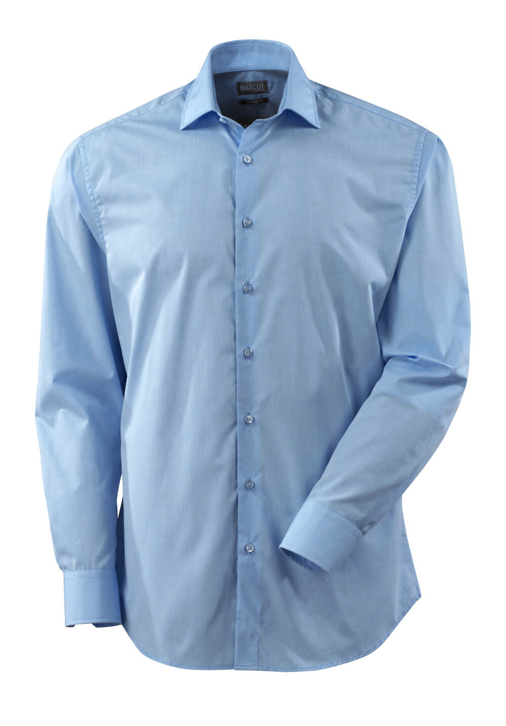 MASCOT® FRONTLINE Hemd Corporate Casual in Hellblau, Langarm-Businesshemd Größe 37-38 mit Knopfleiste und Kragen