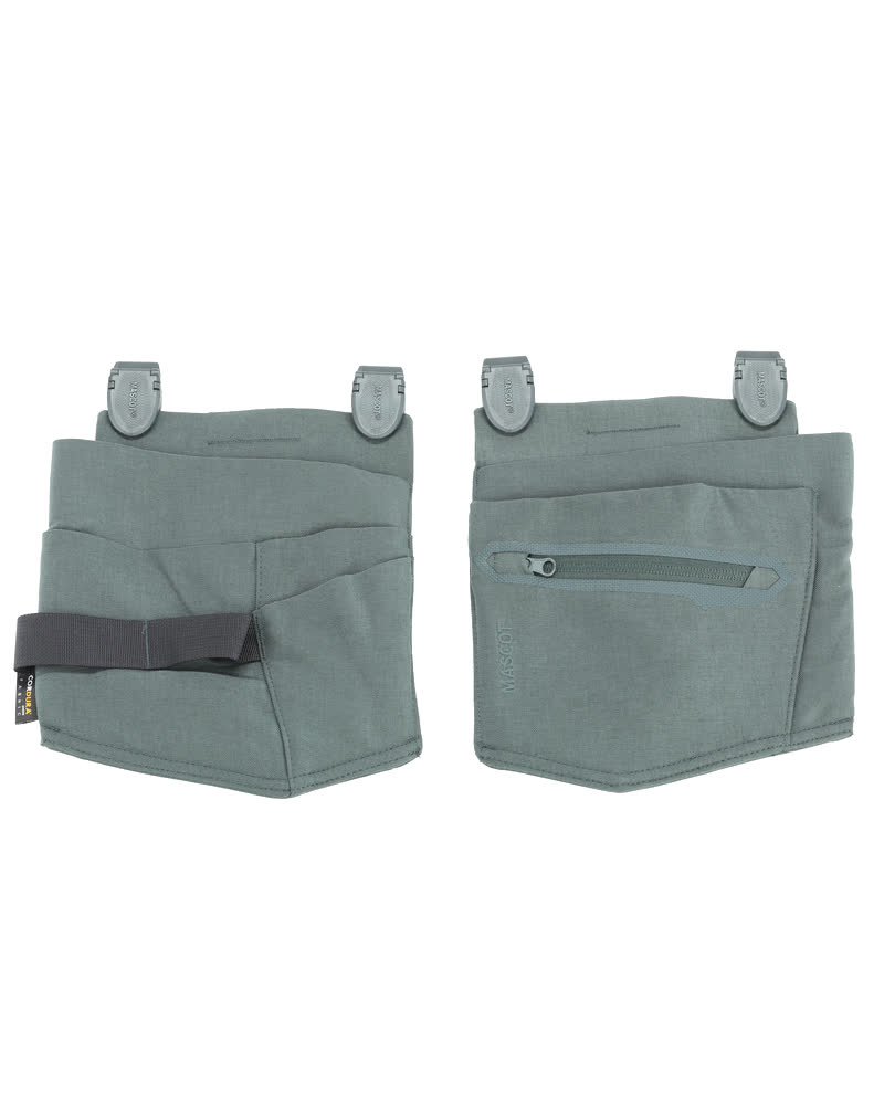 MASCOT® CUSTOMIZED Hängetaschen für Handwerker in Waldgrün, Set aus zwei robusten Werkzeugtaschen mit Clips, Fächern und Reißverschluss, Größe ONE