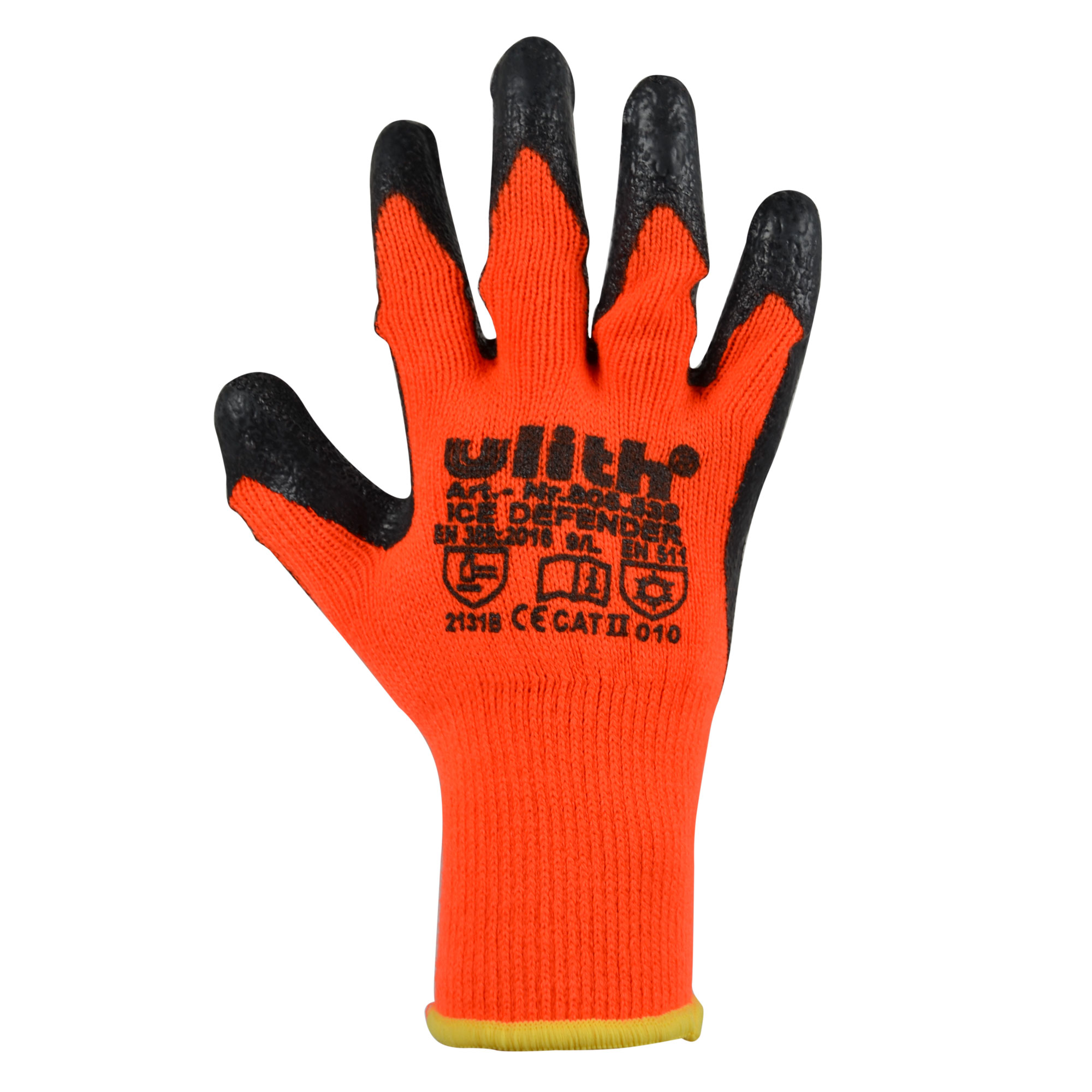 Hochwertige Winter Ice Defender Montage-Handschuhe - Arbeitshandschuh  neonorange Größe 9