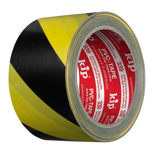 KIP ® 339 PVC-Warnband gelb/schwarz 50 mm x 33 m